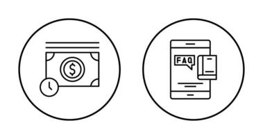 Time is Mony and Faq Icon vector