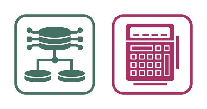 Structured Data and Calculator Icon vector