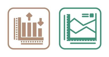 Spline Chart and Bar Graph Icon vector