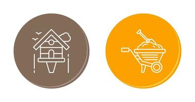 Diging and Birdhouse Icon vector