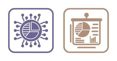 Pie Chart and Presentation Icon vector