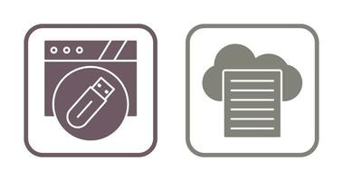 Sheet and Usb Flash Drive Icon vector