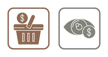 Shopping Basket and Eye Icon vector