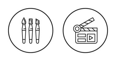 Brushes and Clapper Board Icon vector