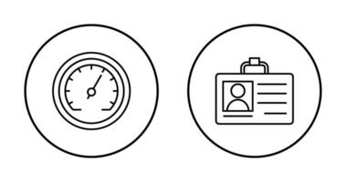 carné de identidad tarjeta y velocímetro icono vector