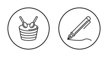 Drum and Pen Icon vector