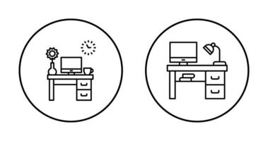 trabajo mesa y lugar de trabajo icono vector