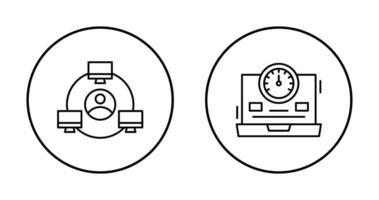 Network and Speedometer Icon vector