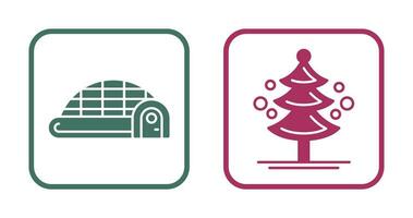 Igloo and Pine Tree Icon vector