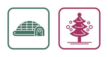 Igloo and Pine Tree Icon vector