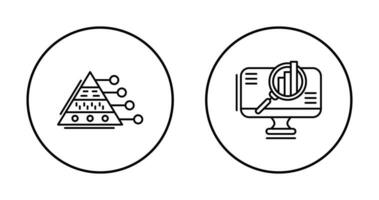 Pyramid Graph and Search Icon vector