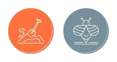 Digging and Bee Icon vector