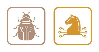 Bug and Trojan Icon vector