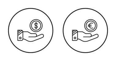 Dollar and Euro Icon vector