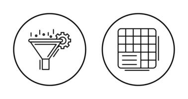 Filtering and Table Data Icon vector