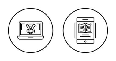 Medal and Ebook Icon vector