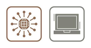 Networking and Laptop Icon vector