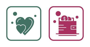 Heart and Wallet Icon vector