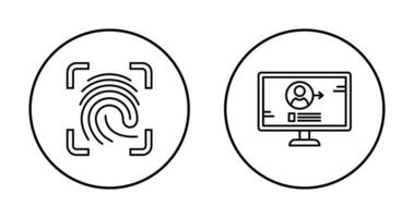 Log and Finger Print Icon vector