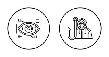 Eye Recongnition and Phishing Icon vector