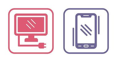 Monitor and Smartphone Icon vector