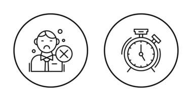 rechazado y alarma reloj icono vector