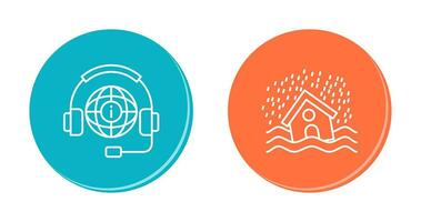 Call Center and Disaster Icon vector