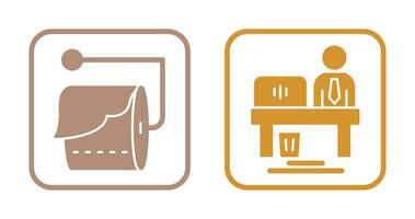 Tissue Roll and Worker Icon vector