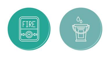 Fire Button and Water Bucket Icon vector