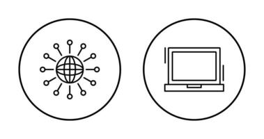 redes y ordenador portátil icono vector