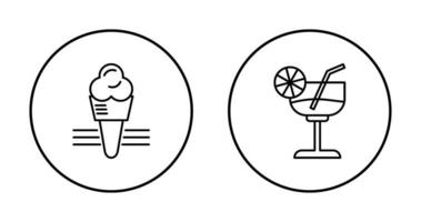 Ice Cream and Cocktail Icon vector