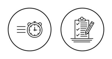 Stopwatch and Check List Icon vector