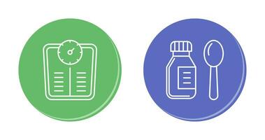 Weight Scale and Syrup Icon vector