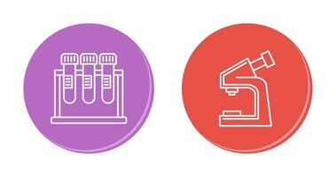 Test Tube and Microscope Icon vector