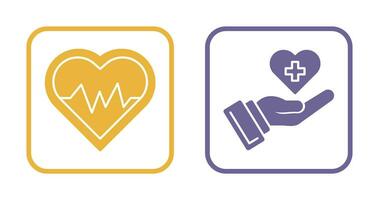 Heart Beat and Healthcare Icon vector