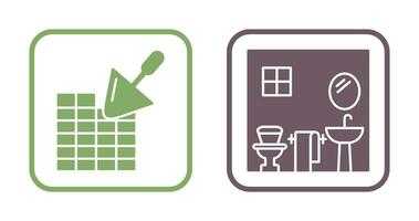 Brickwall and Bathroom Icon vector