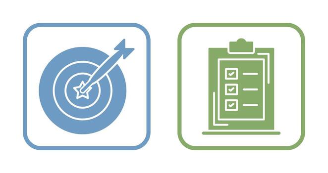 Dart and Checklist Icon vector