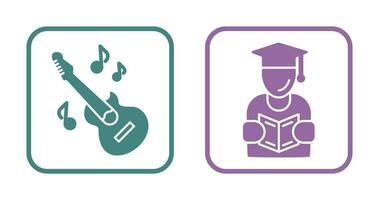 Learning and Guitar Icon vector