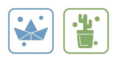 Origami and Cactus Icon vector