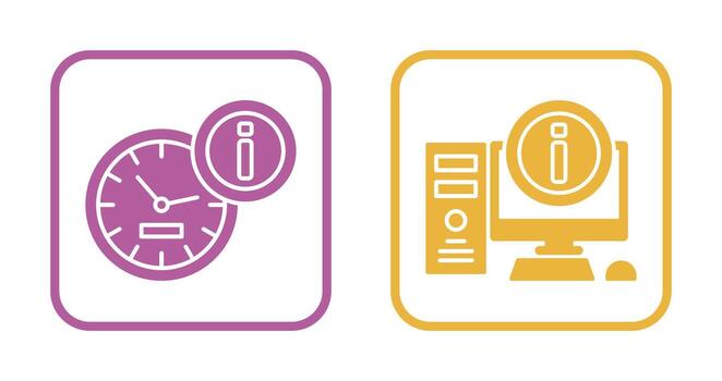 clock and computer Icon vector