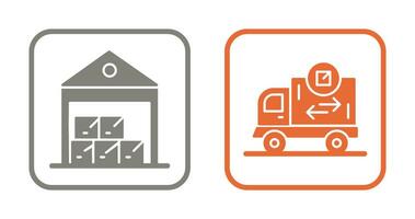 stock and delivery truck  Icon vector