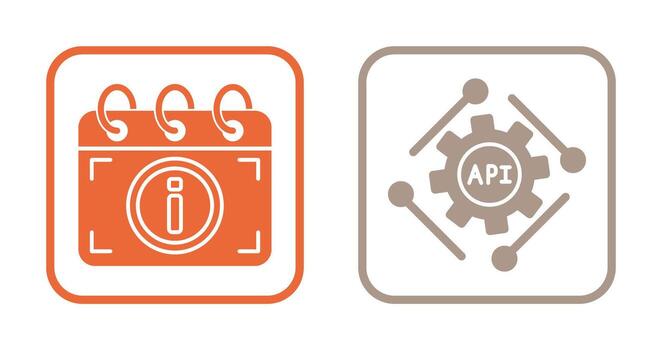 api y calendario icono vector