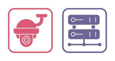 Security Camera and Server Icon vector