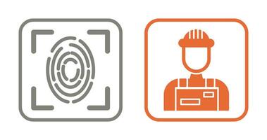 Fingerprint and Riot Police Icon vector