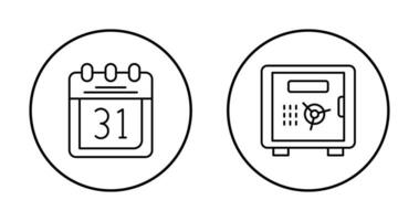 Calendar and Safe Box Icon vector