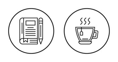 Tea and Diary Icon vector