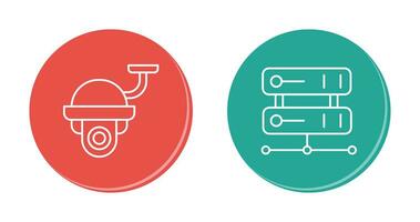 Security Camera and Server Icon vector