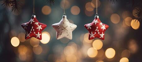 Christmas tree ornaments for celebrating the holidays photo