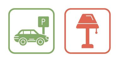 Parking and Lamp Icon vector