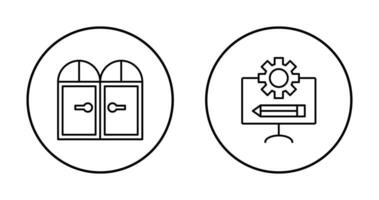 Door and Blueprint  Icon vector